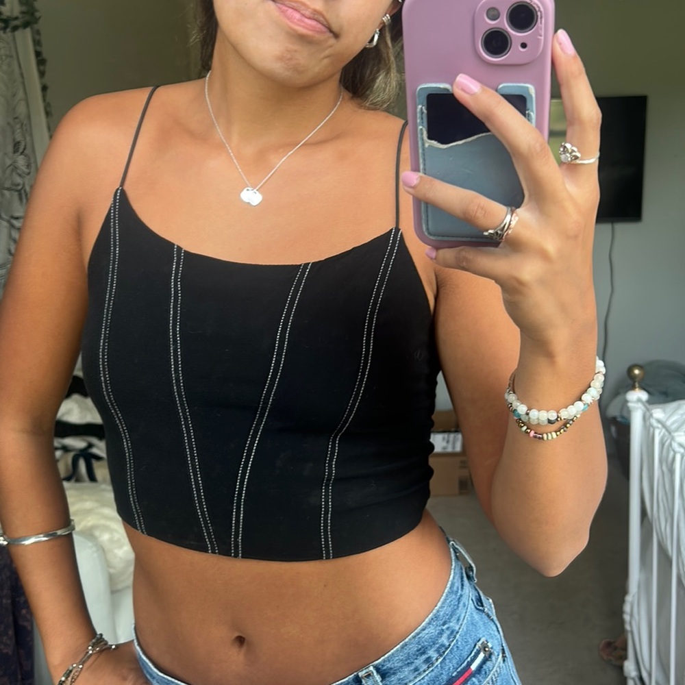 Pacsun black corset style tank